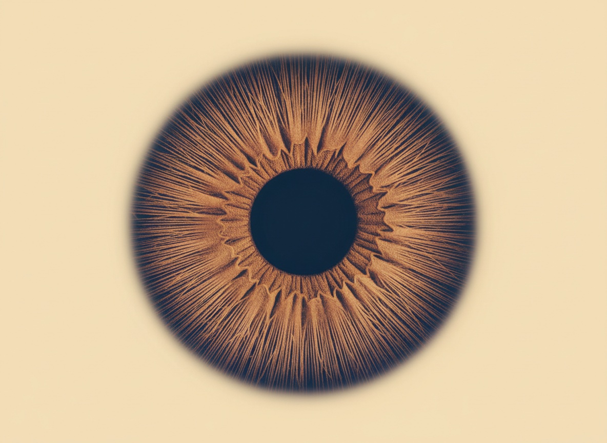 A detailed human eye, read as one whole-body input
